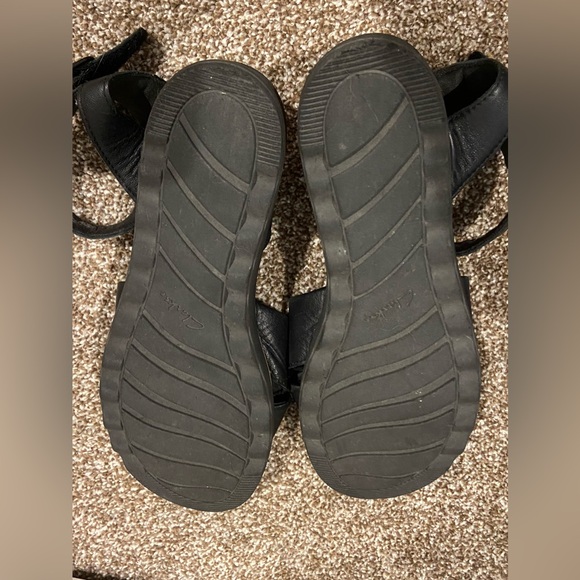 Clarks Collection Women's sz 7.5M Ankle Sandals Heels Shoes Black - Picture 7 of 7